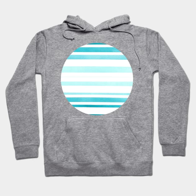 Teal watercolor lines Hoodie by RosanneCreates